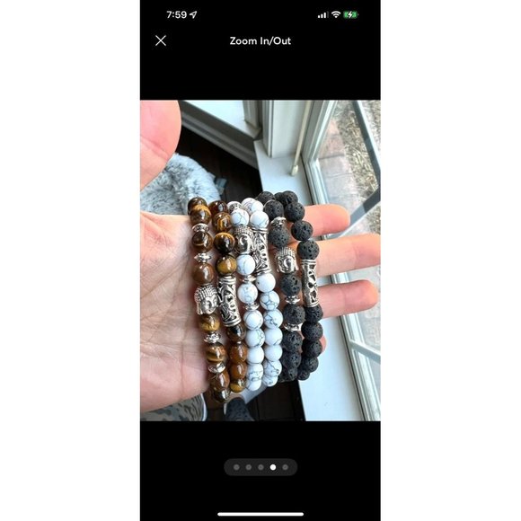 Your choice! Lava, Tigers Eye, Howlite Mala Bracelet - Picture 3 of 4